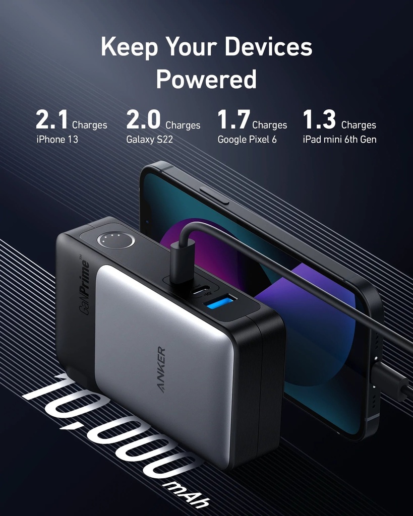 Anker 733 Power Bank 10000 GaNPrime 65W 2-in-1 Black | eMarket